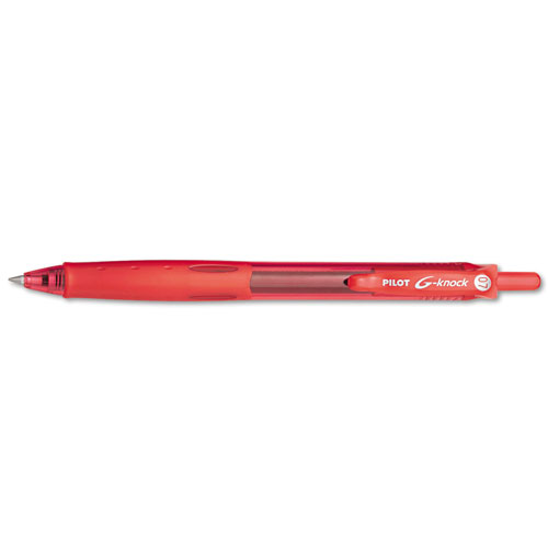 Pilot G-Knock BeGreen Retractable Gel Pen, Fine 0.7mm, Red Ink/Barrel, Dozen