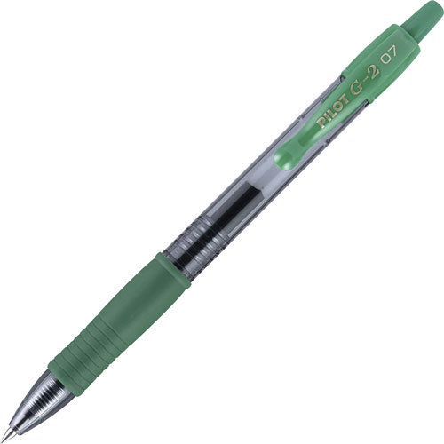 Pilot Gel Pen, Retractable/Refillable, Fine Point, Green