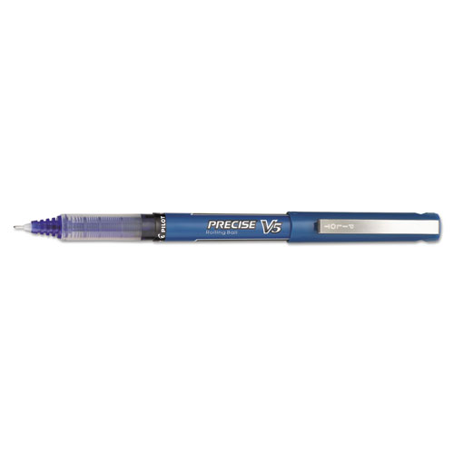 Pilot Precise V5 Stick Roller Ball Pen, Extra-Fine 0.5mm, Blue Ink/Barrel, Dozen