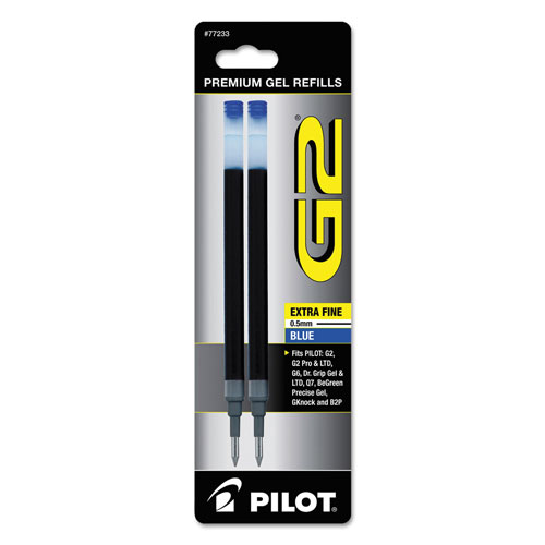 Pilot Refill for Pilot Gel Pens, Extra-Fine Point, Blue Ink, 2/Pack