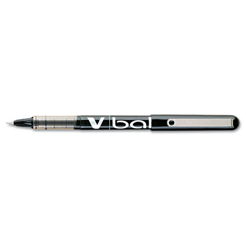 Pilot VBall Liquid Ink Stick Roller Ball Pen, Fine 0.7mm, Black Ink/Barrel, Dozen