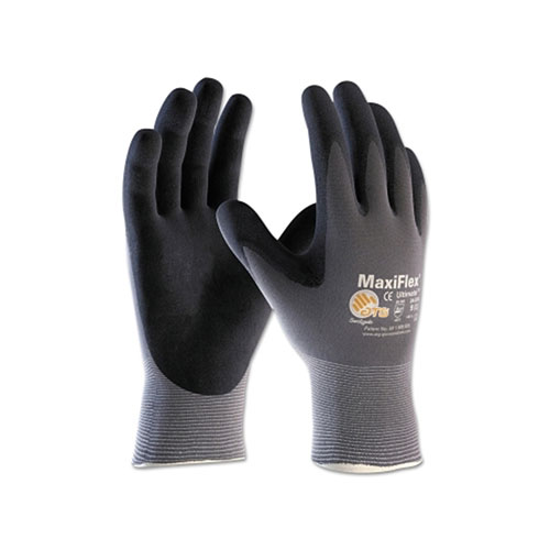 PIP MaxiFlex® Ultimate™ Nitrile Coated Micro-Foam Grip Gloves, Medium, Black/Gray