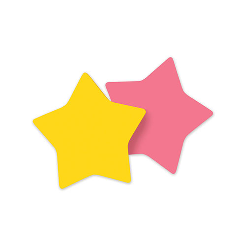 Post-it® Die-Cut Star Shaped Notepads, 2.6" x 2.6", Assorted Colors, 75 Sheets/Pad, 2 Pads/Pack