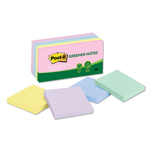 Post-it® Original Recycled Note Pads, 3" x 3", Sweet Sprinkles Collection Colors, 100 Sheets/Pad, 12 Pads/Pack