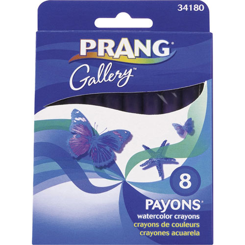 Prang Payons Watercolor Crayons, 0.3" Diameter, Multi, 8/Pack