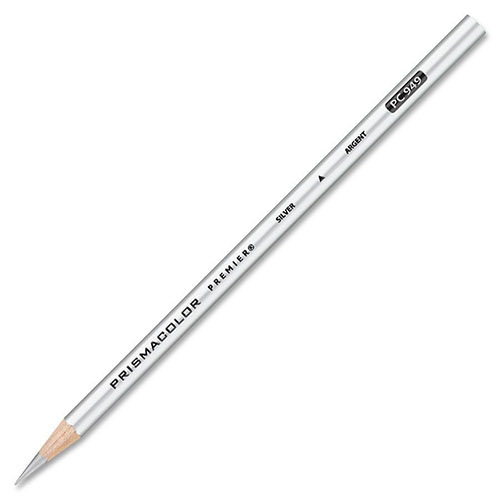 Prismacolor Thick Lead Art Pencil, Silver Lead/Barrel, Dozen
