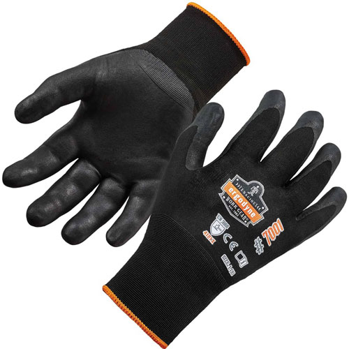 ProFlex 7001 Abrasion-Resistant Nitrile-Coated Gloves DSX, Medium, Black, 24 / Carton