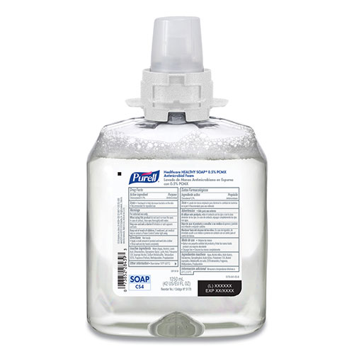 Purell Healthcare HEALTHY SOAP 0.5% PCMX Antimicrobial Foam, For CS4 Dispensers, Fragrance-Free, 1,250 mL, 4/Carton