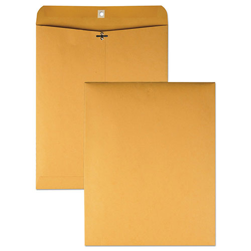 Quality Park Clasp Envelope, #14 1/2, Cheese Blade Flap, Clasp/Gummed Closure, 11.5 x 14.5, Brown Kraft, 100/Box