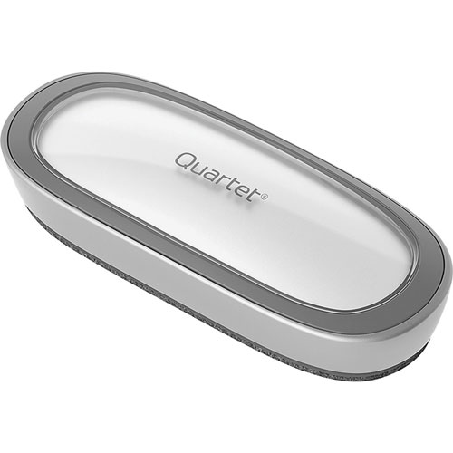 Quartet® Dry-Erase Board Eraser, Premium, W/ Caddy, 2-3/8"X6" , Silver