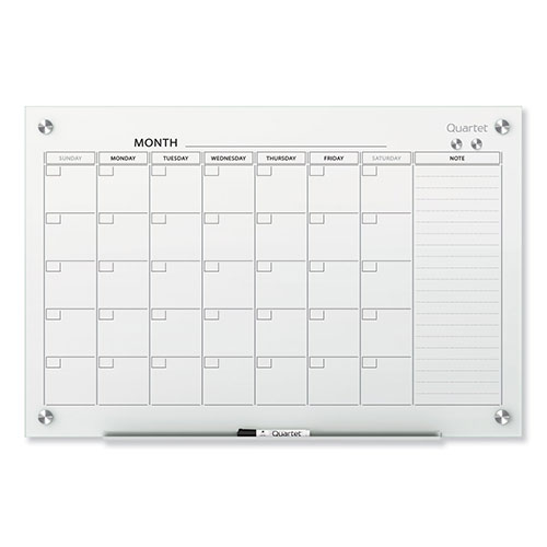 Quartet® Infinity Magnetic Glass Calendar Board, 36 x 24