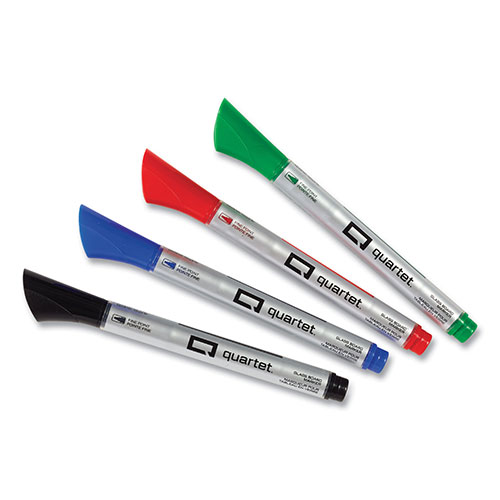 Quartet® Premium Glass Board Dry Erase Marker, Fine Bullet Tip, Assorted Colors, 4/Pack