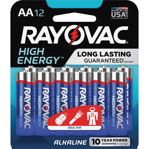 Rayovac Alkaline Batteries, AA High-Energy Premium, 144/CT