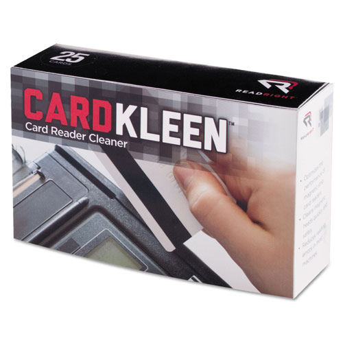 Read Right/Advantus CardKleen Presaturated Magnetic Head Cleaning Cards, 3 3/8" x 2 1/8", 25/Box