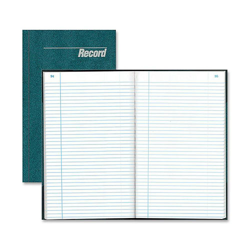 Rediform Record Book, Record Ruled, 150 Pages, 12 1/4"x7 1/4", Blue