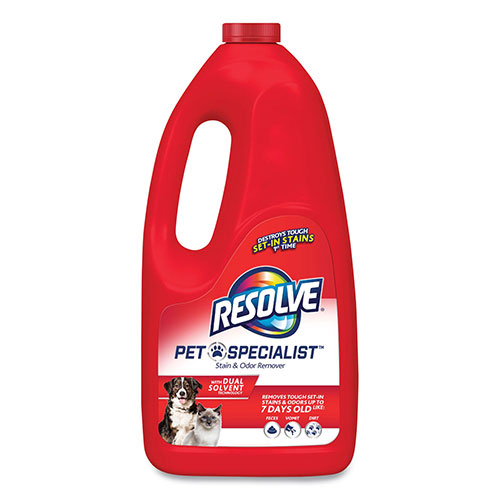 Resolve Pet Specialist Stain and Odor Remover, Citrus, 60 oz Refill Pour Bottle, 4/Carton