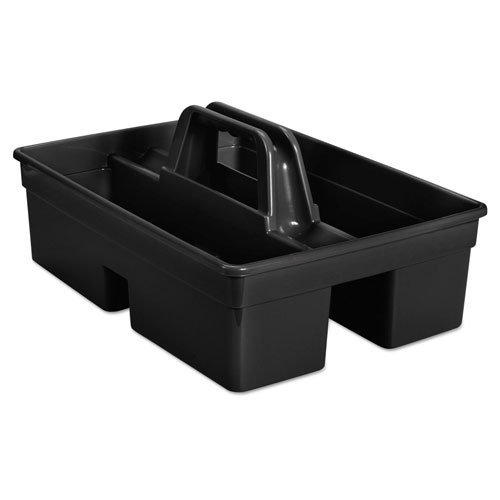 Rubbermaid Executive Carry Caddy, 2-Compartment, Plastic, 10.75w x 6.5h, Black