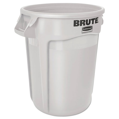 Rubbermaid Round Brute Container, Plastic, 10 gal, White