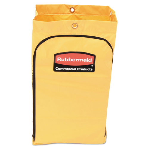 Rubbermaid Zippered Vinyl Cleaning Cart Bag, 24 gal, , 17.25" x 30.5", Yellow