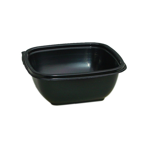 Sabert Bowl2 Plastic Square Bowl, 16 OZ, Black
