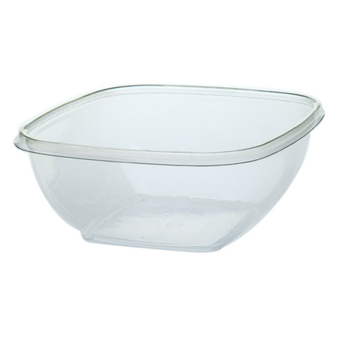 Sabert Bowl2 Plastic Square Bowl, 80 OZ, Clear