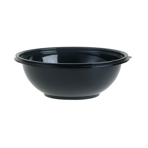 Sabert FreshPack Plastic Round Bowl, 320 OZ, Black