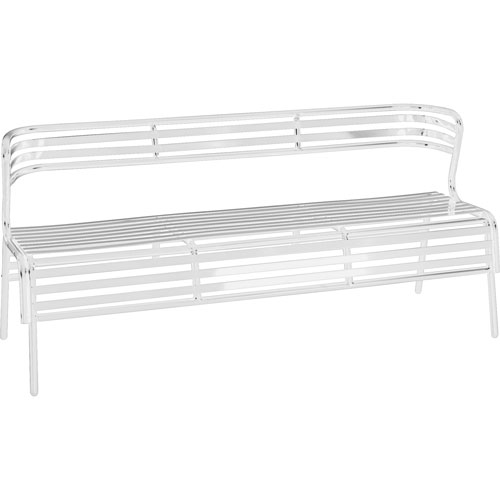 Safco Bench with Back, Indoors/Outdoors, 60" W x 25" D x 30" H, White