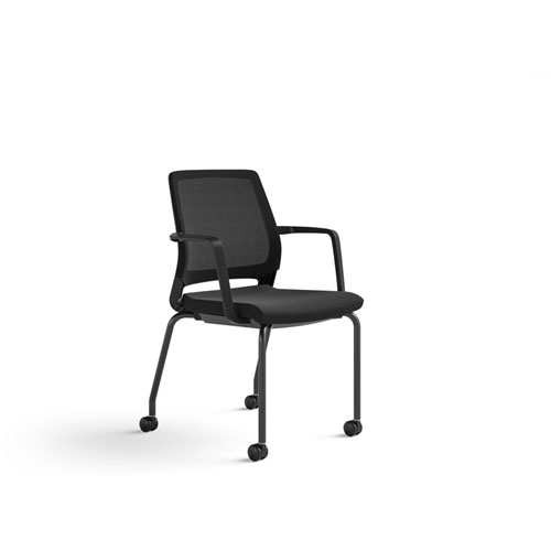 Safco Medina Guest Chair, Supports Up to 275 lb, 18" Seat Height, Black Seat/Back/Base, Ships in 1-3 Business Days