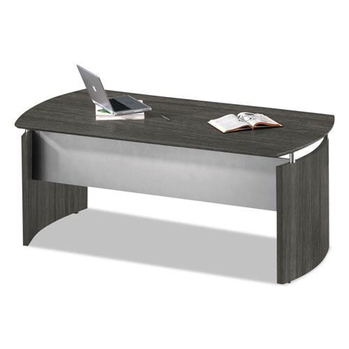 Safco Medina Series Laminate Curved Desk Base, 72w x 36d x 29.5h, Gray Steel