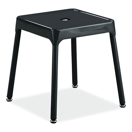 Safco Steel Guest Stool, Backless, Supports Up to 275 lb, 15" to 15.5" Seat Height, Black Seat/Base