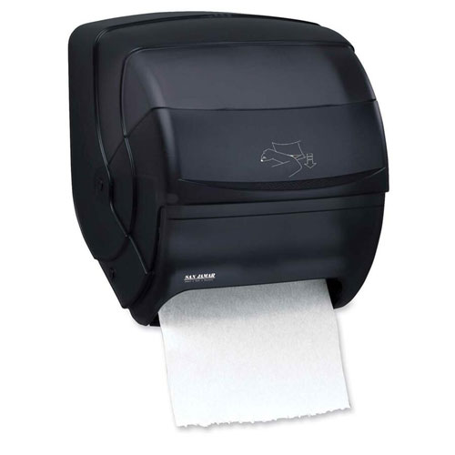San Jamar Integra™ Lever Action Hard Roll Paper Towel Dispenser, Smoke Gray