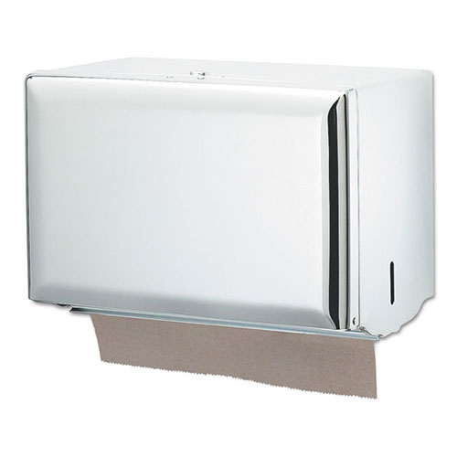 San Jamar Singlefold Paper Towel Dispenser, White, 10 3/4 x 6 x 7 1/2