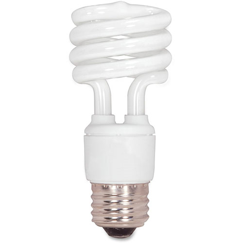 Satco CFL Spiral Bulb T2, 13W, 880 Lumens, 48BX/CT, White