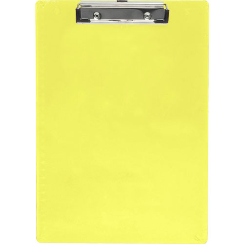 Saunders Plastic Clipboard, Letter, Holds 1/2" of Paper, Neon Yellow