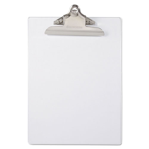 Saunders Recycled Plastic Clipboard with Ruler Edge, 1" Clip Cap, 8 1/2 x 12 Sheet, Clear