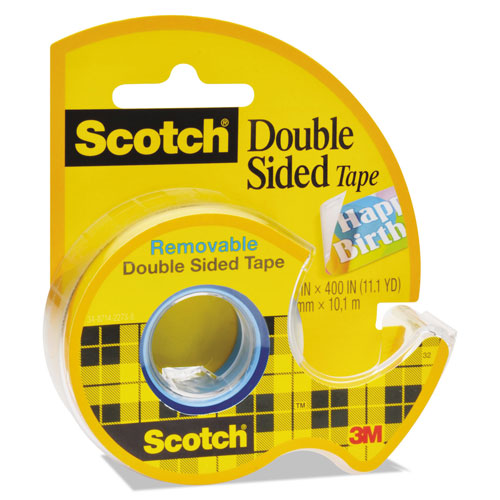 Scotch™ Double-Sided Removable Tape in Handheld Dispenser, 1" Core, 0.75" x 33.33 ft, Clear