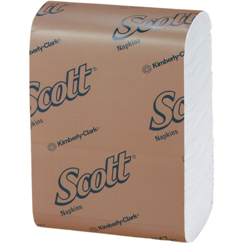 Scott® Low-Fold Napkins, White, 1 Ply, Case of 8000
