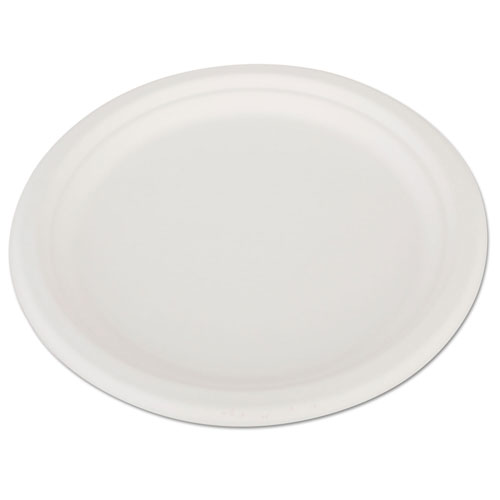 SCT ChampWare Heavyweight Bagasse Dinnerware, Plate, 10", White, 500/Carton