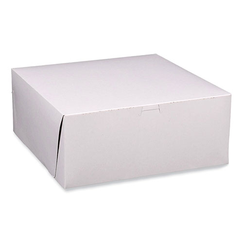 SCT Tray Bakery Box - External Dimensions: 14" Length x 14" x 6", - Paperboard - White, Brown - For Bakery, Storage, Transportation - 50 / Carton