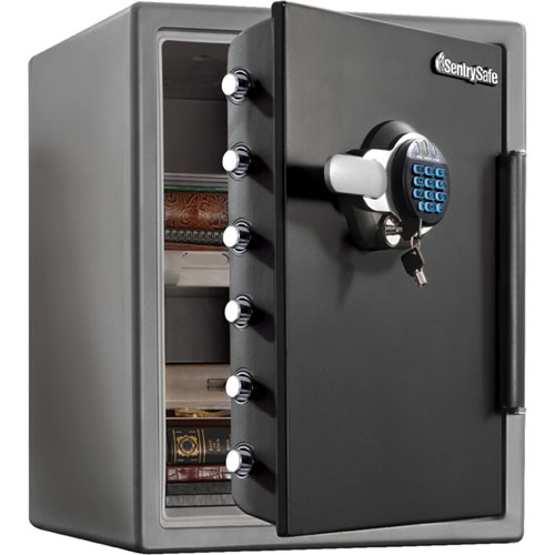 Sentry Digital Fire/Water Safe - 2 ft³ - Internal Size 19.60" x 14.80" x 11.90" - Overall Size 23.8" x 18.6" x 19.3" - Gray
