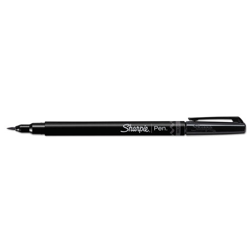 Sharpie® Brush Tip Pens, Fine, Black, Dozen