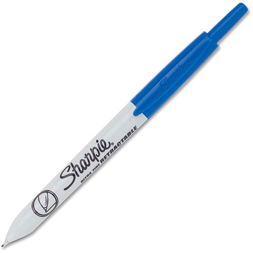 Sharpie® Sharpie Markers, Retractable, Ultra Fine, 12/BX, Blue