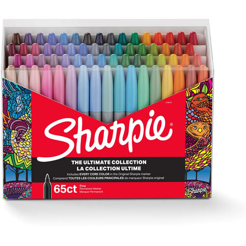 Sharpie® Ultimates Permanent Marker - Fine Marker Point - Multicolor - 65 / Box