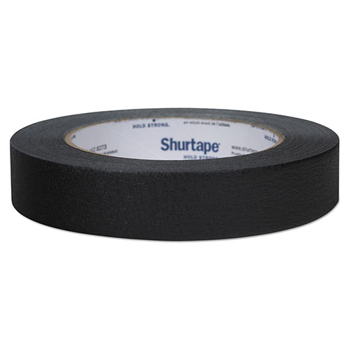 Shurtape Color Masking Tape, 3" Core, 0.94" x 60 yds, Black