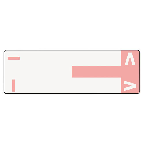 Smead AlphaZ Color-Coded First Letter Combo Alpha Labels, I/V, 1.16 x 3.63, Pink/White, 5/Sheet, 20 Sheets/Pack