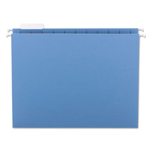 Smead Colored Hanging File Folders, Letter Size, 1/5-Cut Tab, Blue, 25/Box