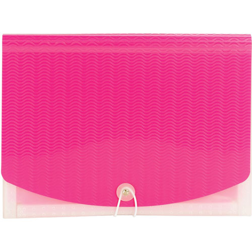 Smead File, Expanding, 12 Pockets, 9-1/2"Wx13"Lx1"H, Pink/Clear