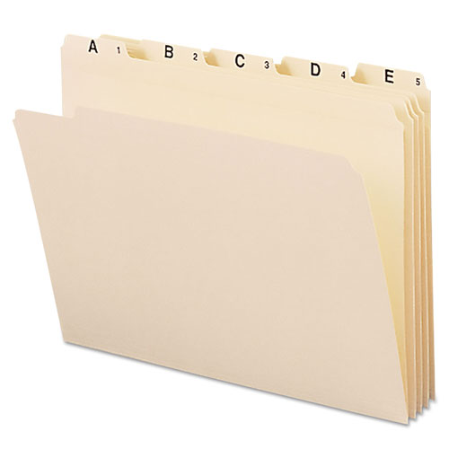 Smead Indexed File Folder Sets, 1/5-Cut Tabs, A-Z, Letter Size, Manila, 25/Set