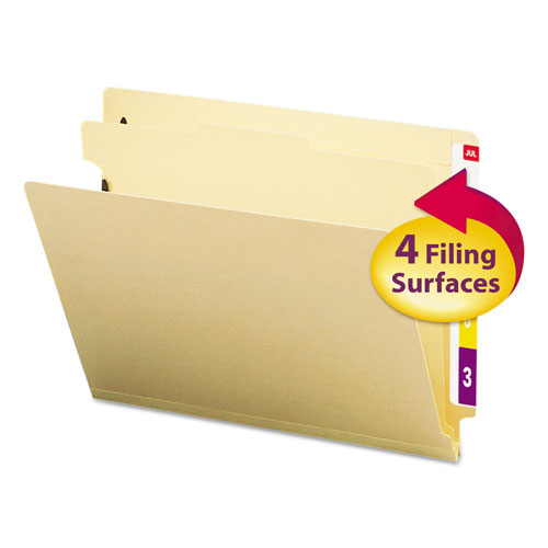 Smead Manila End Tab Classification Folders, 1 Divider, Letter Size, Manila, 10/Box