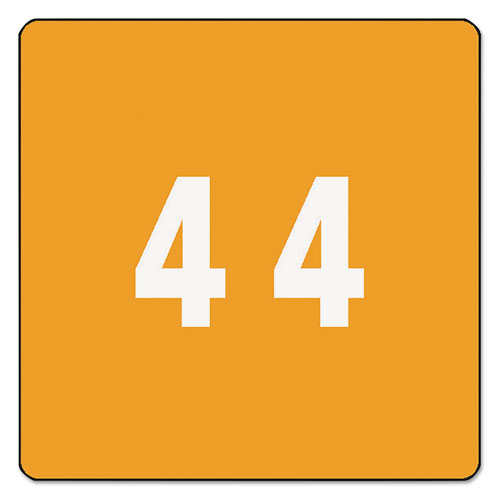 Smead Numerical End Tab File Folder Labels, 4, 1.5 x 1.5, Orange, 250/Roll